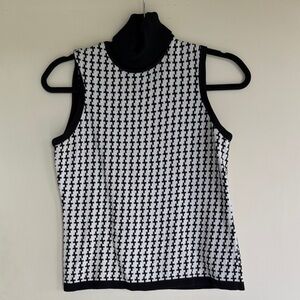 Petite Sophisticate Black and White Knit Top